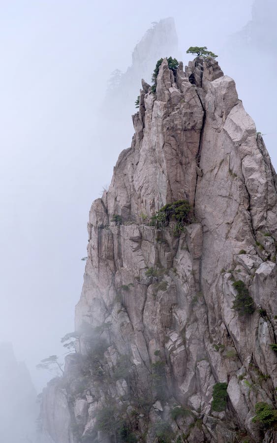 140x90 Huangshan gelber Berg China Nebel Asien Keilrahmen Leinwand Sinus Art