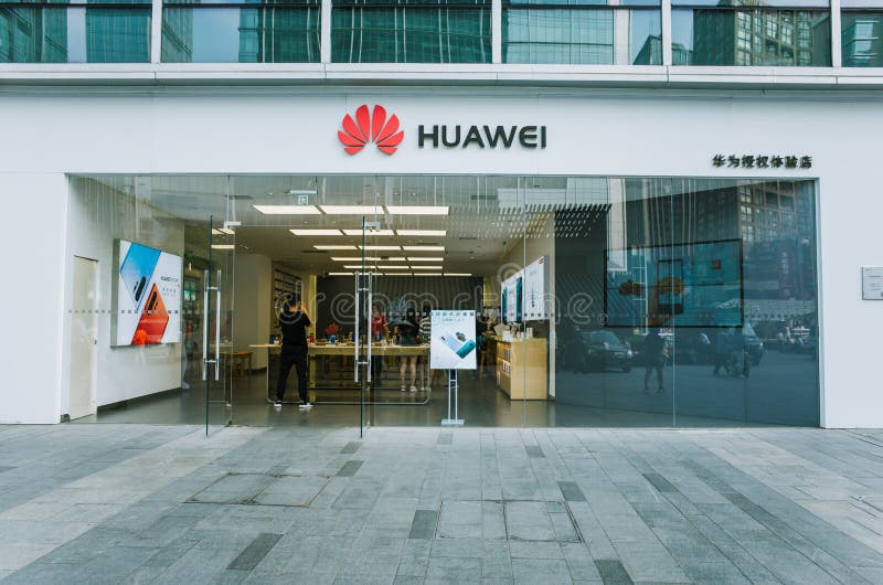 Huawei retail store in Chengdu stock images Huawei retail store in Chengdu stock images