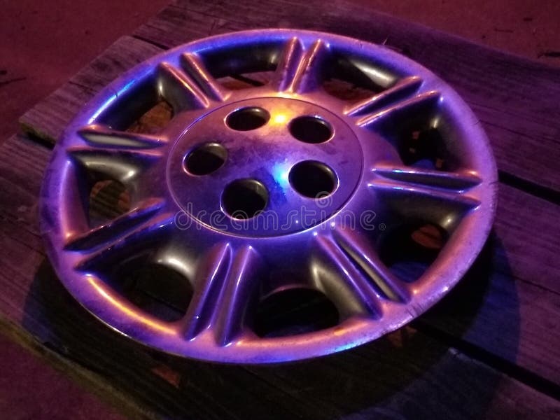 Hubcap Under Colored Lights Stock Photo Image of lights, colored