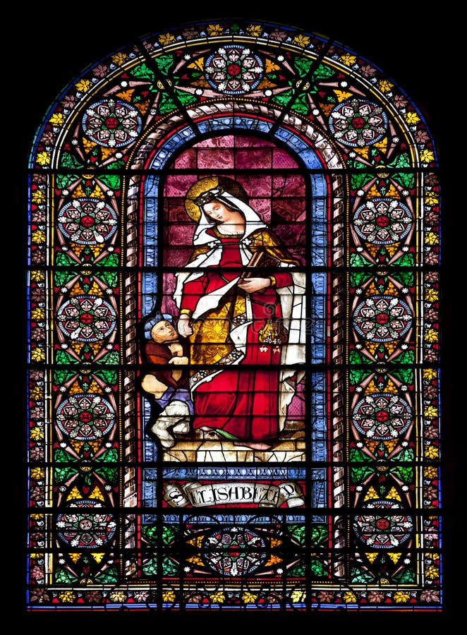 Hublot en verre souillé de saint Elizabeth photos stock Hublot en verre souillé de saint Elizabeth photos stock