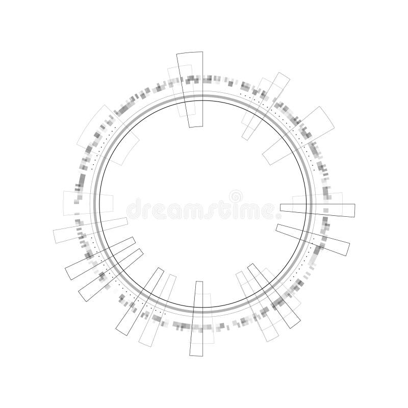 HUD circle infographic elements. Sci-fi round head-up display for futuristic user interface HUD. Tech and science theme stock images