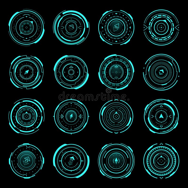 Compass digital hud navigate Royalty Free Vector Image