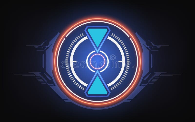 HUD Futuristic Interface Screen Design Element. UI Technology Virtual Reality View Display Object Vector stock illustration