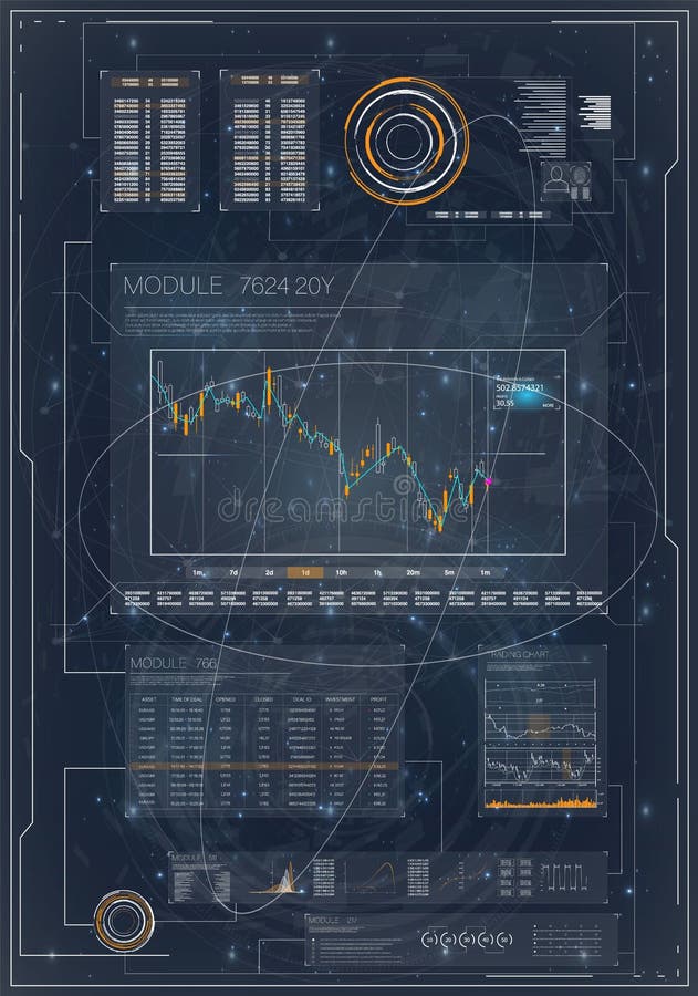 HUD Hud für vermarktendes Design Computermanagement Analyse, Finanzierung Visitenkartevektorschablone vektor abbildung