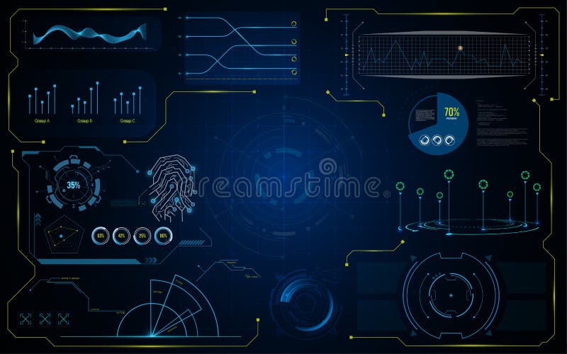 Hud gui interface futuristic virtual system template royalty free illustration Hud gui interface futuristic virtual system template royalty free illustration