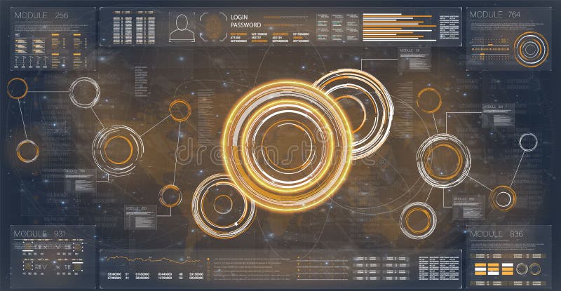 Hud radar. Set for banner design. Hud futuristic template. Digital radar screen. Navigation icon set. Hud technology innovation. vector illustration Hud radar. Set for banner design. Hud futuristic template. Digital radar screen. Navigation icon set. Hud technology innovation. vector illustration