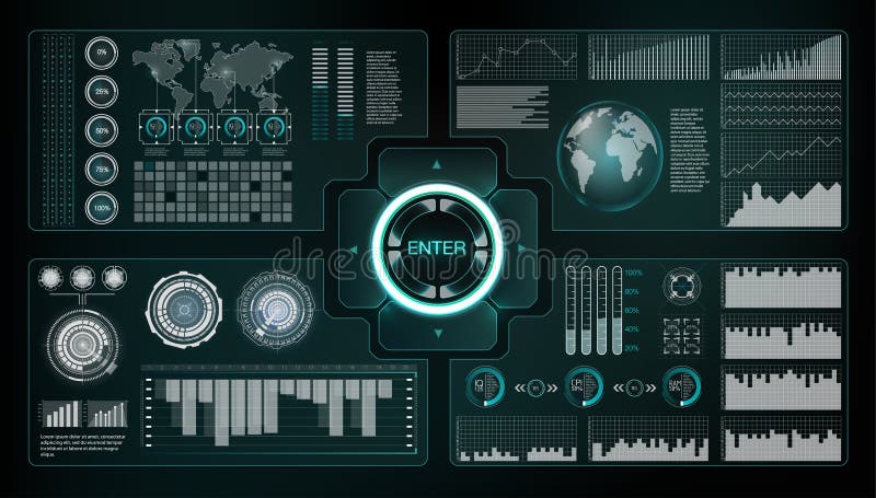 HUD style. Big hud sets. Vector science abstract. Vector illustration. Futuristic user interface. Sky-fi HUD. Set abstract HUD el royalty free illustration HUD style. Big hud sets. Vector science abstract. Vector illustration. Futuristic user interface. Sky-fi HUD. Set abstract HUD el royalty free illustration