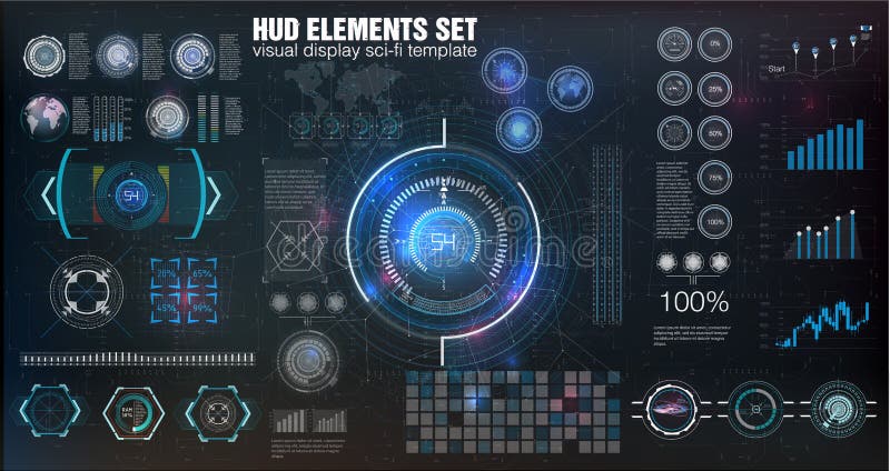 HUD UI. Abstract virtual graphic touch user interface. Infographic. Vector science abstract. Vector illustration. Futuristic user royalty free illustration HUD UI. Abstract virtual graphic touch user interface. Infographic. Vector science abstract. Vector illustration. Futuristic user royalty free illustration