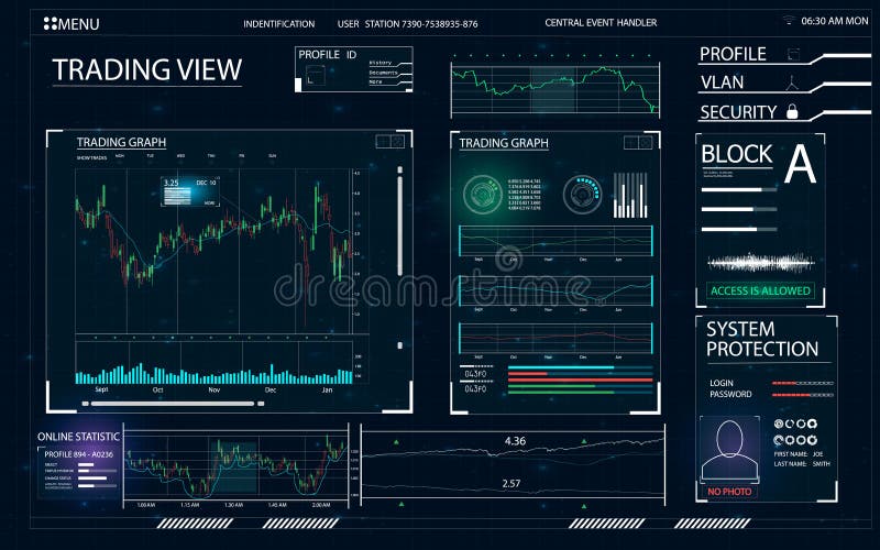 HUD UI para el negocio app ilustración del vector HUD UI para el negocio app ilustración del vector