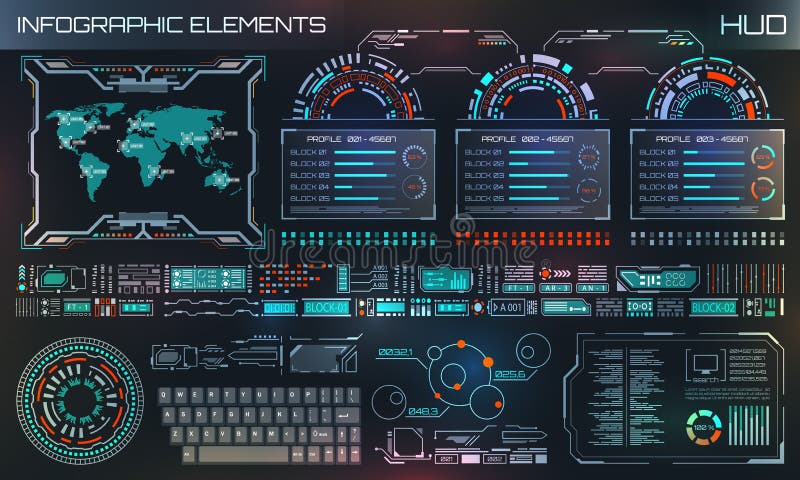 HUD UI, футуристический пользовательский интерфейс HUD и элементы Infographic Абстрактный виртуальный графический шаблон бесплатная иллюстрация HUD UI, футуристический пользовательский интерфейс HUD и элементы Infographic Абстрактный виртуальный графический шаблон бесплатная иллюстрация