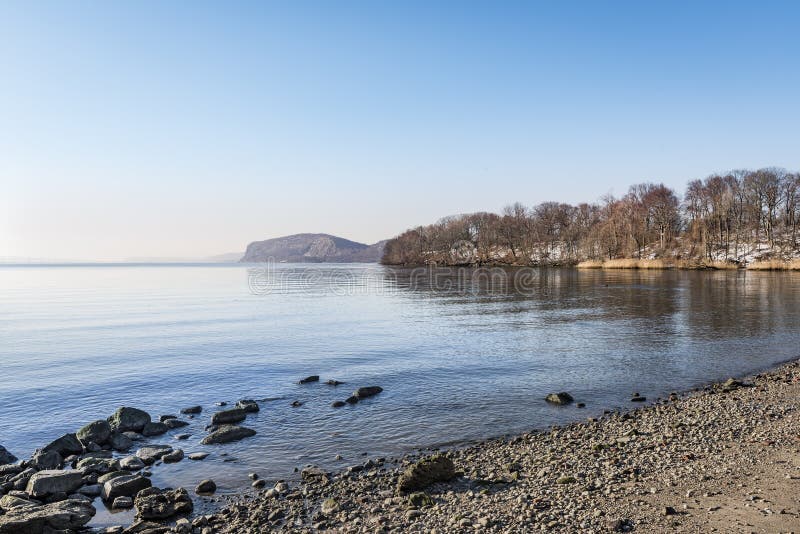 Hudson River en el punto del Croton, Nueva York imagenes de archivo Hudson River en el punto del Croton, Nueva York imagenes de archivo