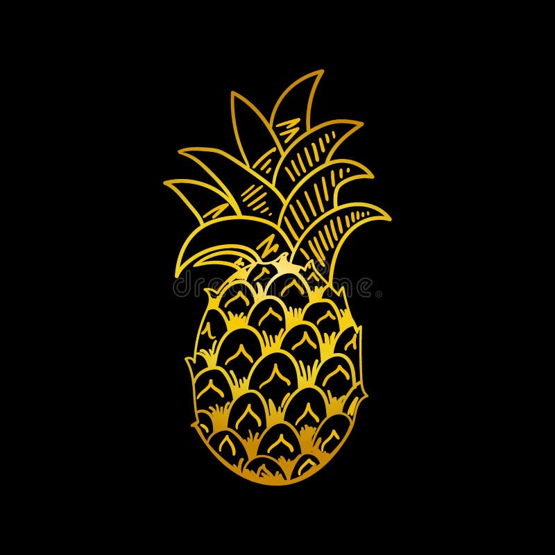 Huella De Piña Dorada. Icono De Línea Dorada Sobre Fondo Negro Boceto Tropical Exótico Fruta Fresca Ananas Entero Vector Ilustración del Vector - Ilustración de planta, estilo: 203012046 Huella De Piña Dorada. Icono De Línea Dorada Sobre Fondo Negro Boceto Tropical Exótico Fruta Fresca Ananas Entero Vector Ilustración del Vector - Ilustración de planta, estilo: 203012046