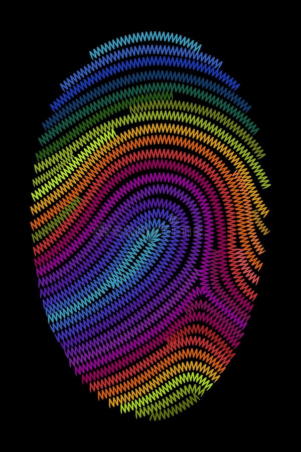 Huella Digital De Estilo De Corte De Bordado Ilustración del Vector -  Ilustración de multicolor, aislado: 170606983