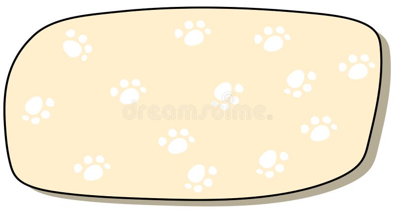 Huella exhausta en la caja, etiqueta del gato de la mano ilustración del vector Huella exhausta en la caja, etiqueta del gato de la mano ilustración del vector