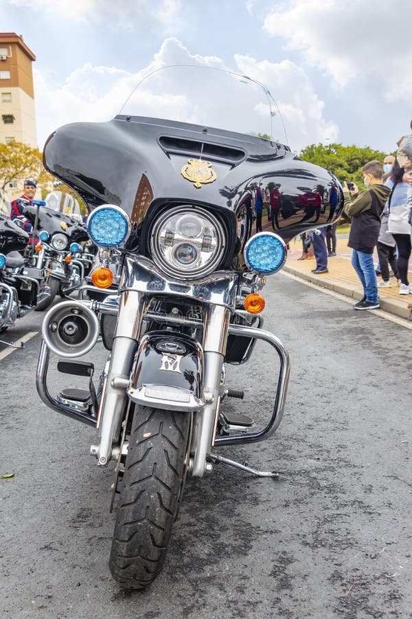 Huelva, Spain October 30, 2021 Harley Davidson Motorcycle of Spanish