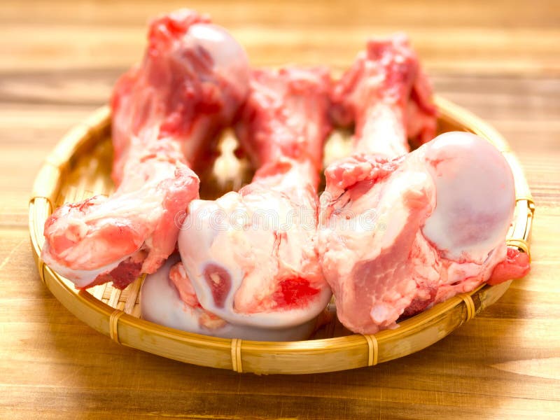 Close up of basket of pork bones. Close up of basket of pork bones