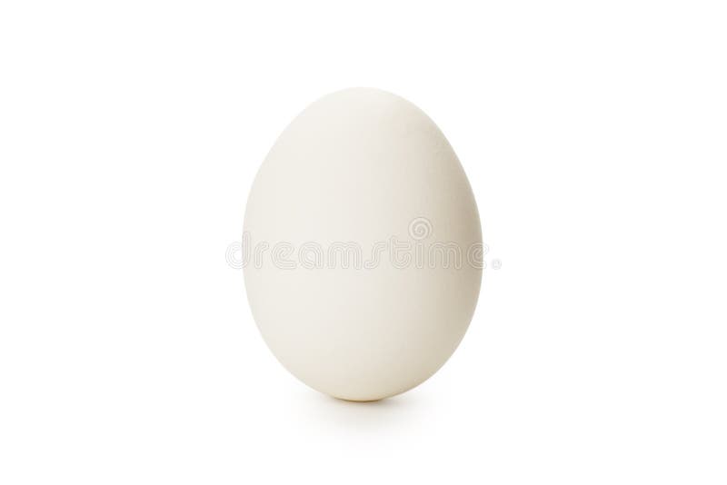 Huevo blanco aislado en blanco puro