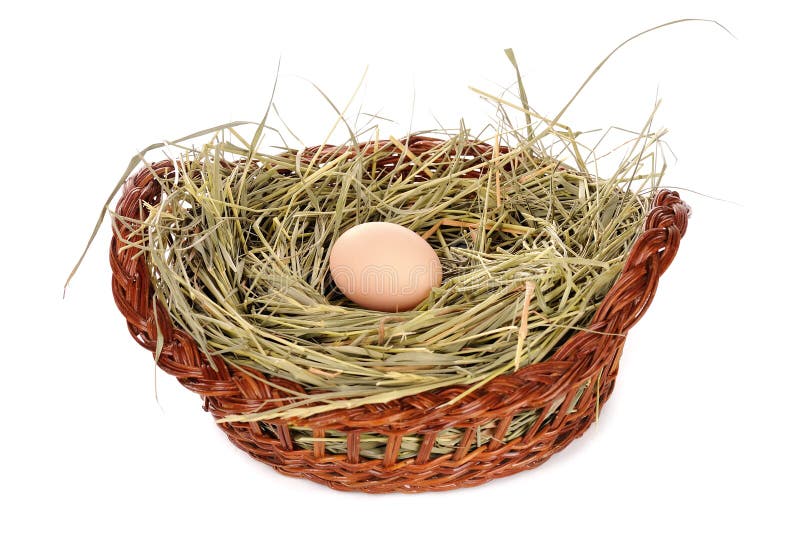 Huevo en una cesta aislada