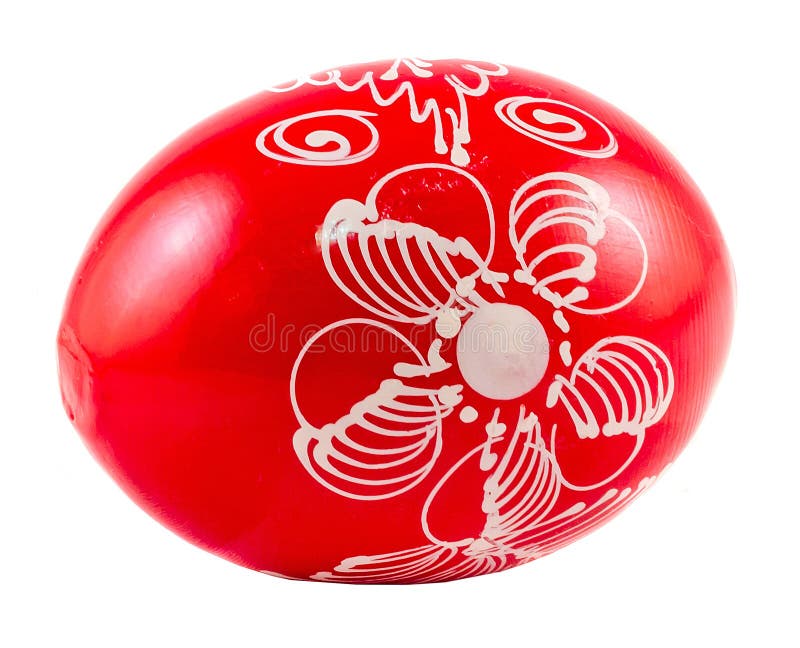 Huevo tradicional rumano rojo de Pascua