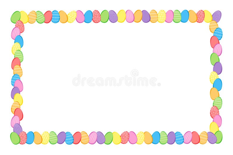 Huevos coloridos de Pascua formando un borde decorativo libre illustration