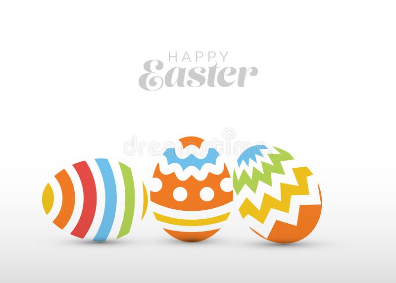 Huevos de Pascua coloridos con plantilla de tarjeta de saludo festivo stock de ilustración