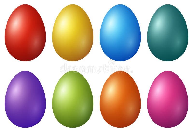 Huevos de Pascua coloridos sobre un fondo blanco libre illustration