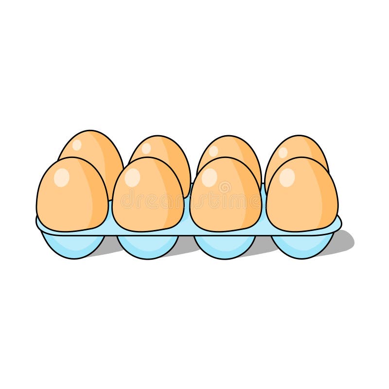  Huevos En Un Recipiente. Ilustración Vectorial De Dibujos Animados Ilustración del Vector