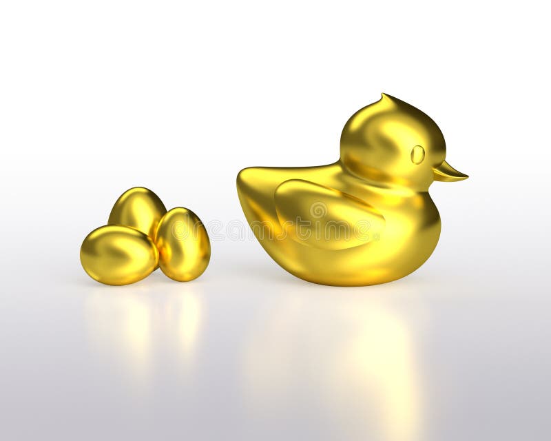Huevos y pato de oro del oro libre illustration Huevos y pato de oro del oro libre illustration