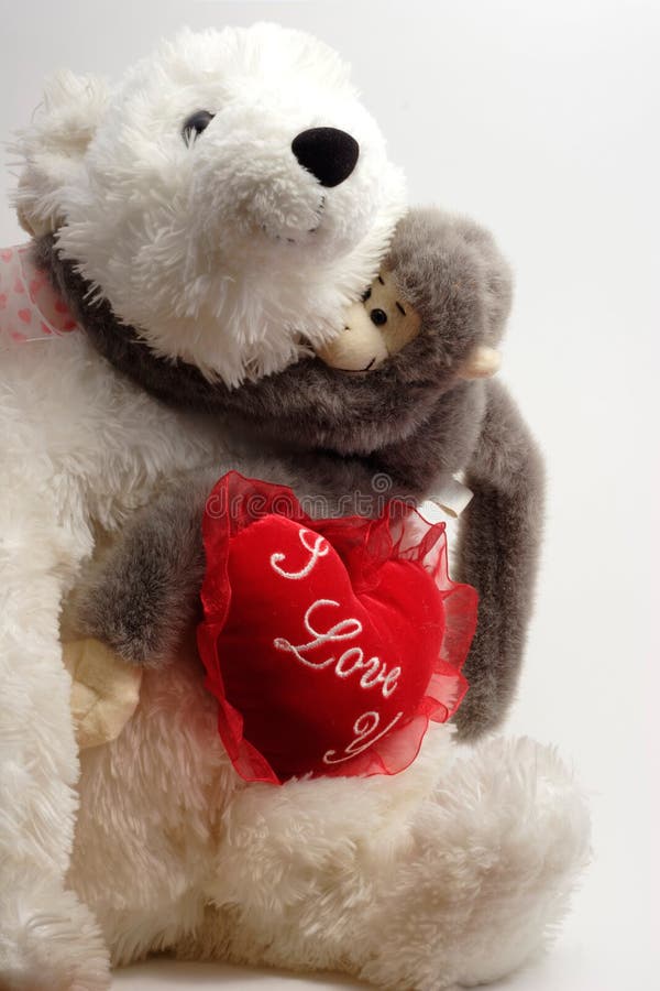 Hug de urso do Valentim foto de stock Hug de urso do Valentim foto de stock