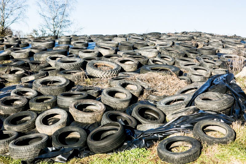 Huge amount of old demage tyres, dump, rubish. Objects demage stock images, royalty-free photos and pictures