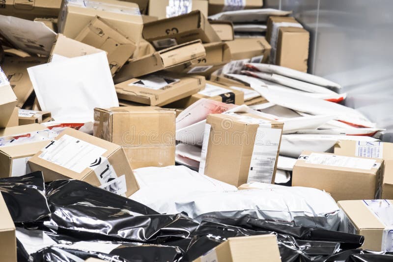 Huge amount of parcels on conveyor stock photos Huge amount of parcels on conveyor stock photos