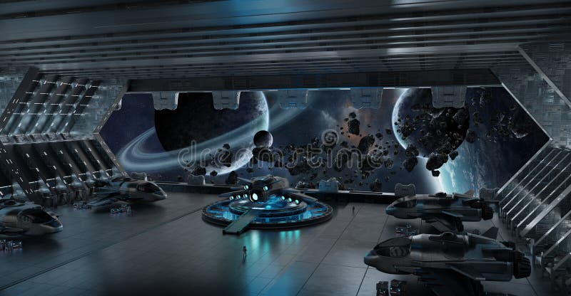 Landing strip spaceship interior 3D rendering elements of this i vector illustration Landing strip spaceship interior 3D rendering elements of this i vector illustration