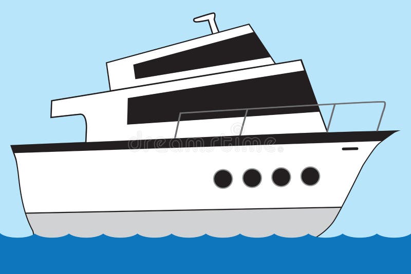 Cartoon yacht stock vector. Illustration of float, nautical 12994342