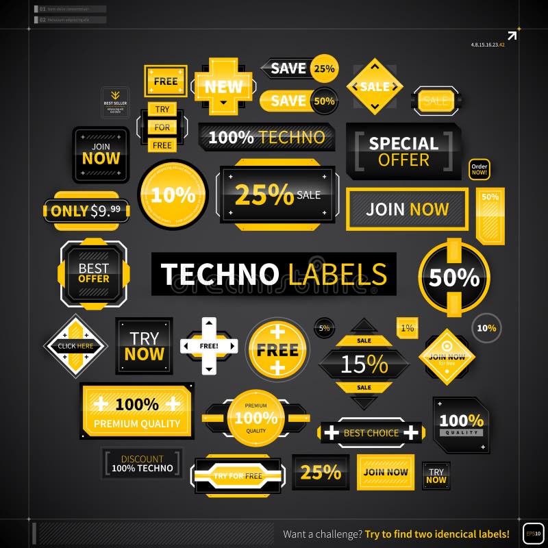Set Of Labels With Different Messagges Isolated Stock Vector - Illustration of colors, transmit ...