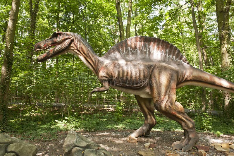 Huge dinosaur in the forest.