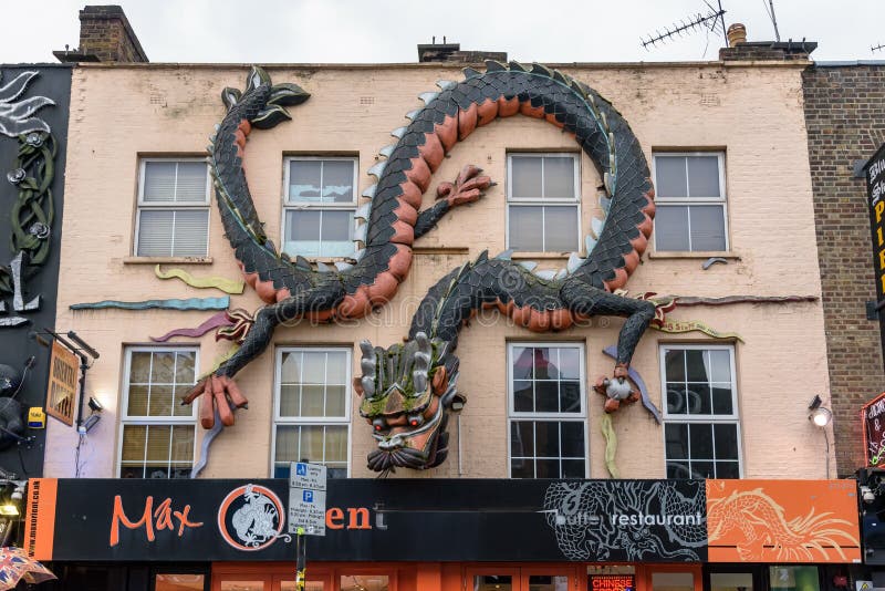 Huge dragon on the wall in Camden Town