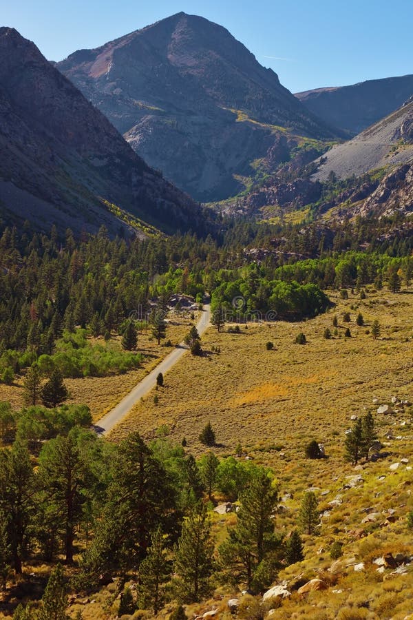 Huge picturesque valley in autumn day