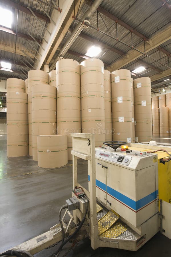 Huge Rolls of Paper in Newspaper Factory Stock Image Image of economy