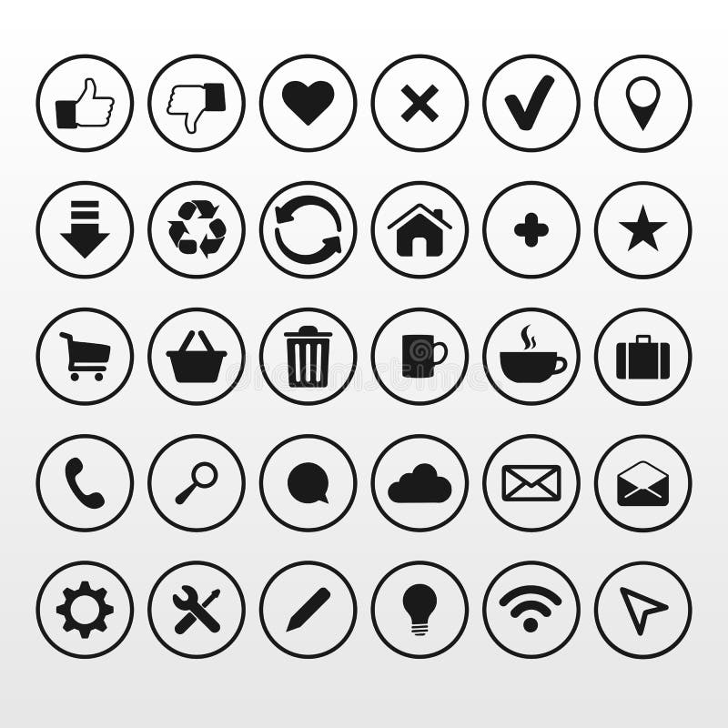 A huge set of multi-colored buttons for websites or applications royalty free illustration