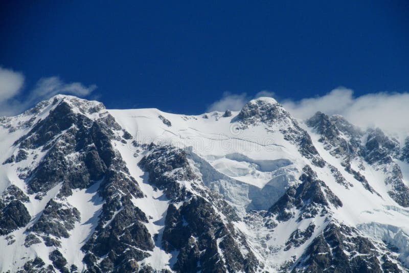 Huge snow and rocky mountain