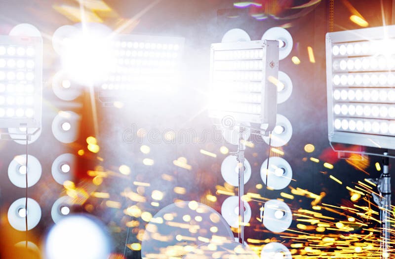 Huge Spotlights on a Concert Stage Stock Photo Image of