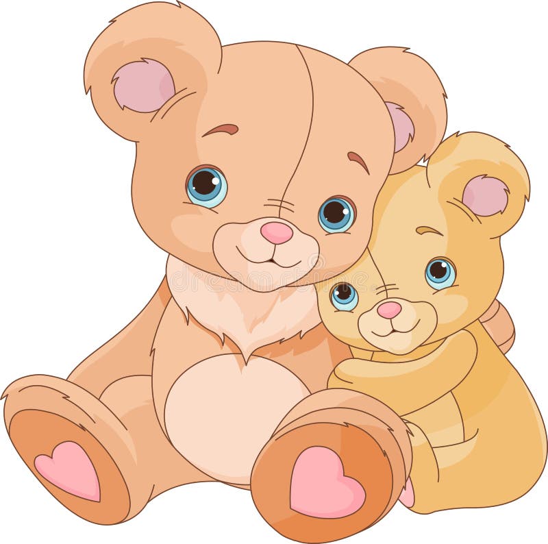 Teddy Bears Hugging Clip Art