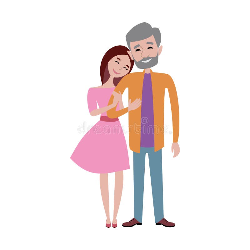 Hugging Couple Vector Illustration. Stock Vector - Illustration of ...