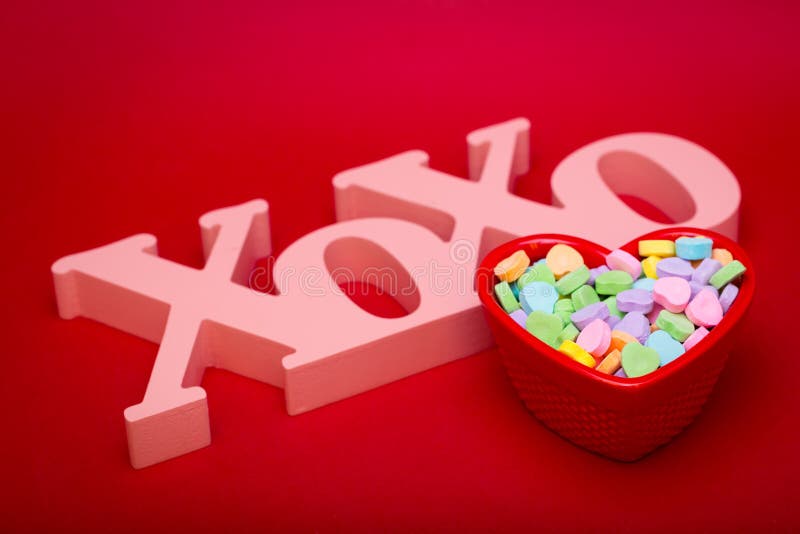 Hugs And Kisses On Heart Candy Stock Photo Image of heart, food 18055854