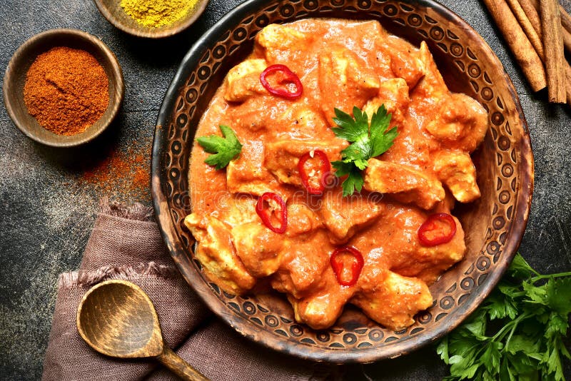 Indisches Lebensmittelrezept Huhn-Tikka Stockbild - Bild von heiß ...