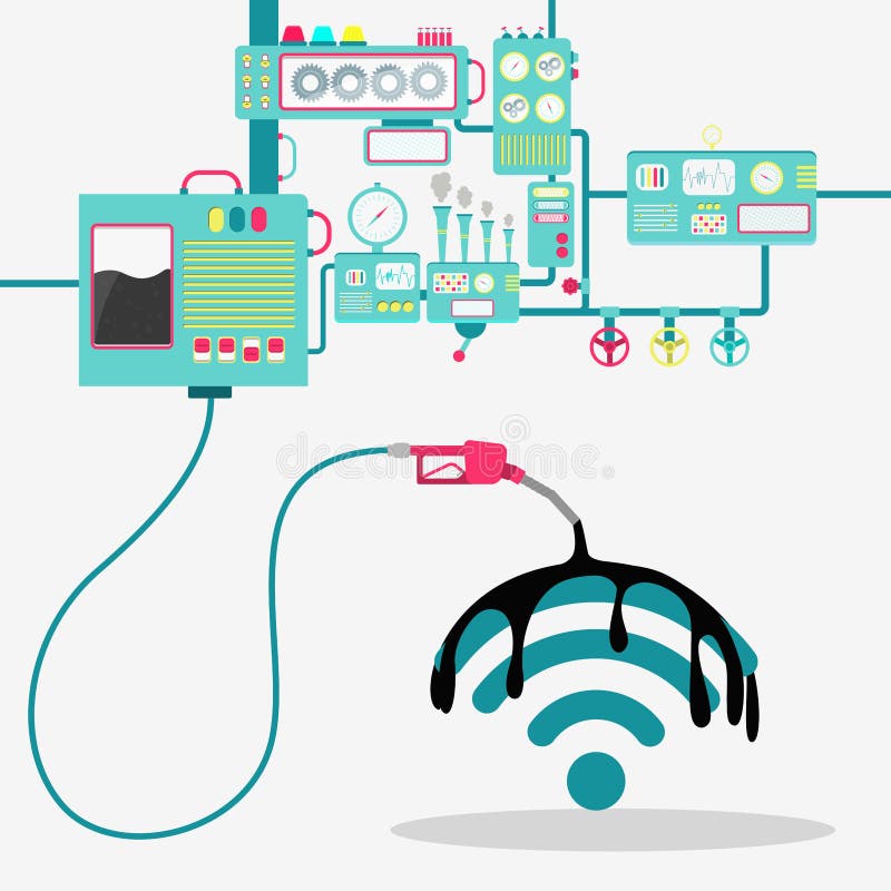 Huile au-dessus du signe de Wifi illustration de vecteur Huile au-dessus du signe de Wifi illustration de vecteur
