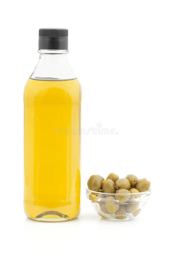 Huile et olives d'olive. images libres de droits Huile et olives d'olive. images libres de droits