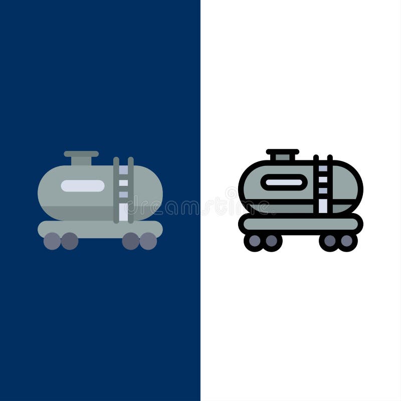 Huile, réservoir, icônes de pollution L'appartement et la ligne icône remplie ont placé le fond bleu de vecteur illustration libre de droits Huile, réservoir, icônes de pollution L'appartement et la ligne icône remplie ont placé le fond bleu de vecteur illustration libre de droits