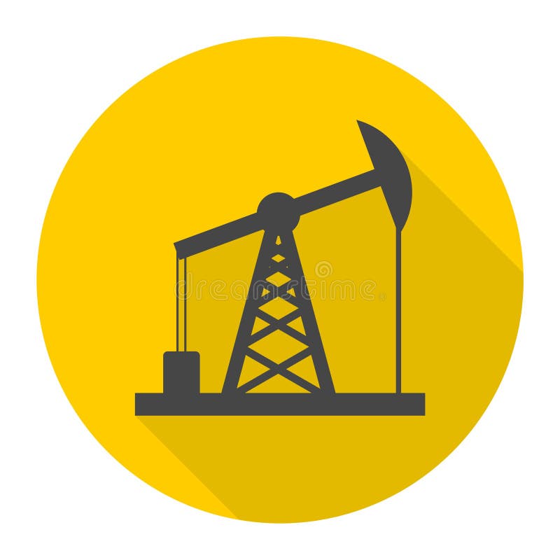 Huilez Rig Icon, icône de cric de pompe à huile avec la longue ombre illustration de vecteur Huilez Rig Icon, icône de cric de pompe à huile avec la longue ombre illustration de vecteur