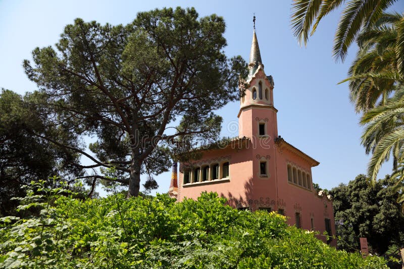 Huis Antonio Gaudi in park Guell royalty-vrije stock fotografie Huis Antonio Gaudi in park Guell royalty-vrije stock fotografie